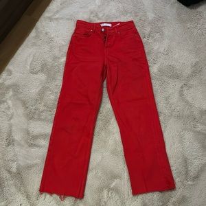 Zara Red Straight Jeans size 0